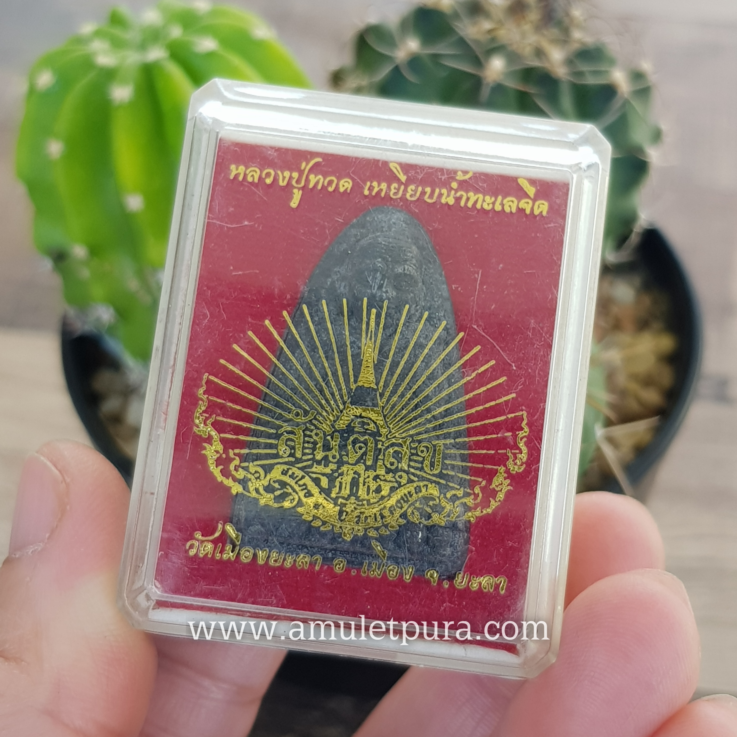 หลวงปู่ทวด หลังเตารีด พิมพ์50ปี วัดเมืองยะลา (ว่านผสมดินกากยายักษ์) รุ่นสันติสุข ปี52 พ่อท่านฉิน วัดเมืองยะลา จ.ยะลา (มีโค้ด)