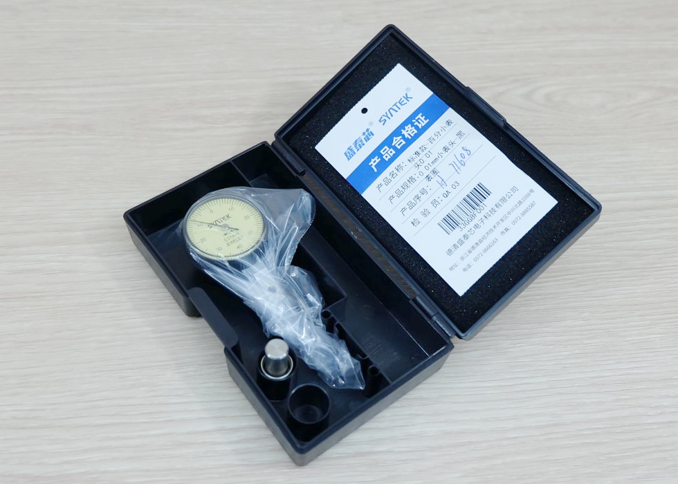 Syntek, 0-0.8mm shockproof Dial Test lever Indicator 0.01mm (diameter yellow face 33.5mm) Accuracy ±0.01mm