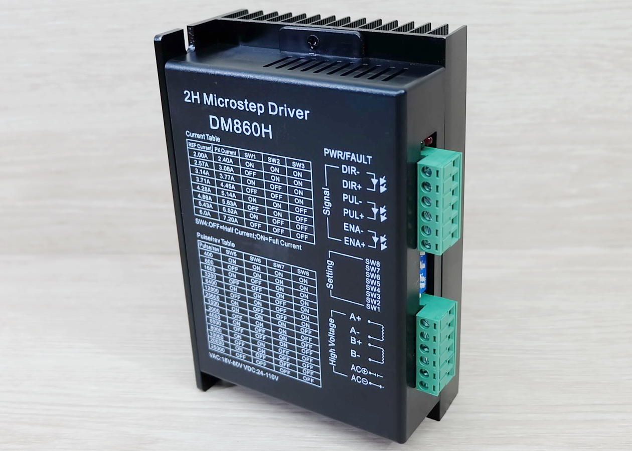 DM860H (Jiawen) Microstep Driver Peak 7.2A, 24-110 VDC / 18-80VAC 2-phase