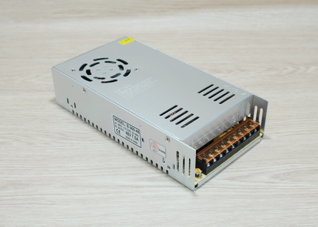 48V-7.5A-360W DC Switching Power Supply (S-360-48) + Fan Automatic