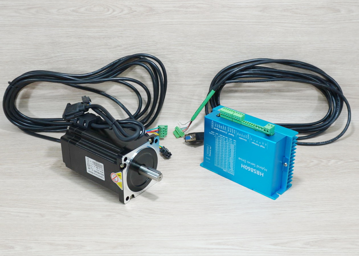 Hybrid Closed-Loop Stepper Motor (Nema34) 86HBS85 แรงบิด 8.5N.m 5.6A Shaft 14mm + HBS860H Driver