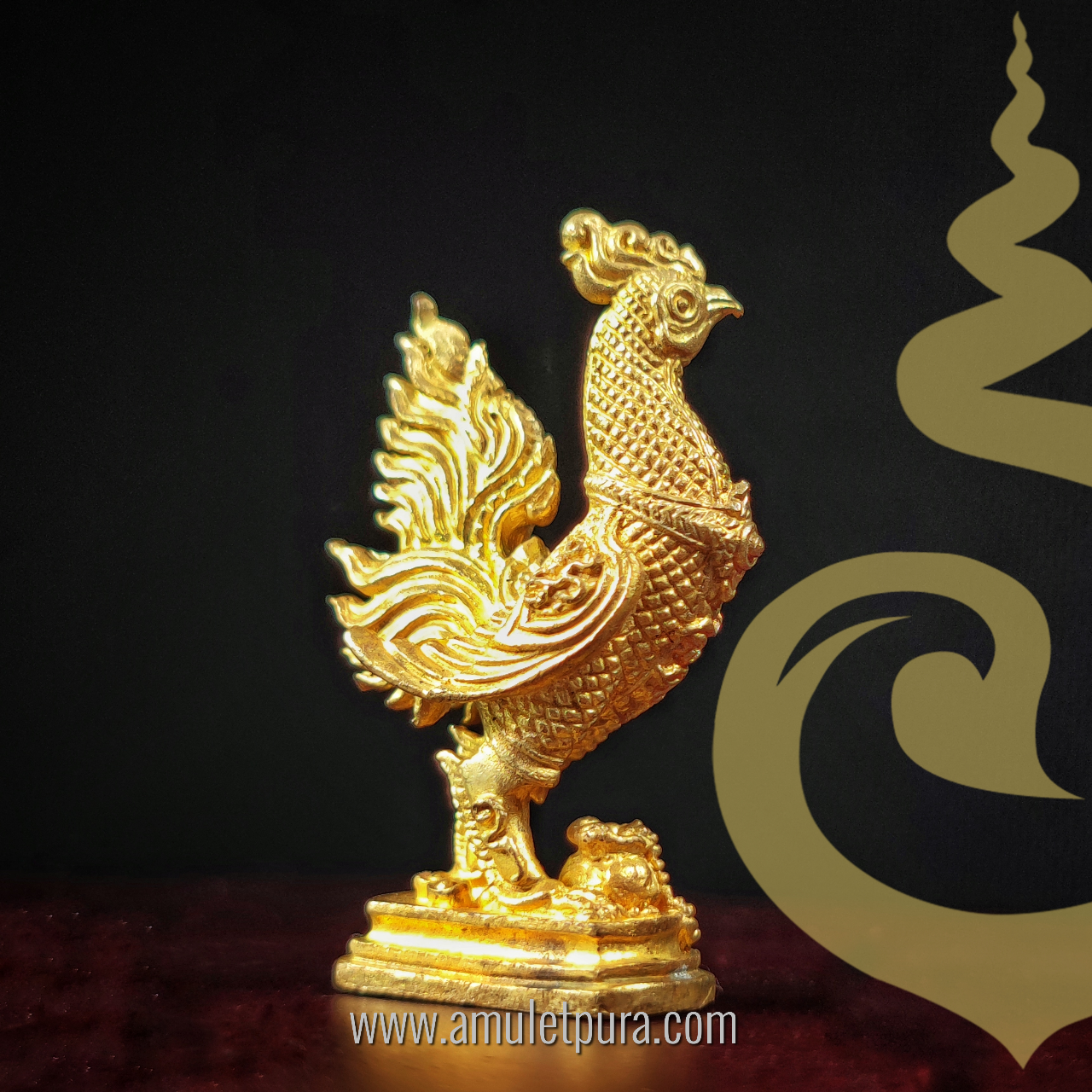 พญาไก่ฟ้ามหาลาภ (เนื้อทองทิพย์) ปี55 หลวงปู่เช้า วัดห้วยลำใย จ.นครสวรรค์ (ใต้ฐานอุดผงพญาเลี้ยง ฝังข้าวเปลือกเสก 1 เม็ด)