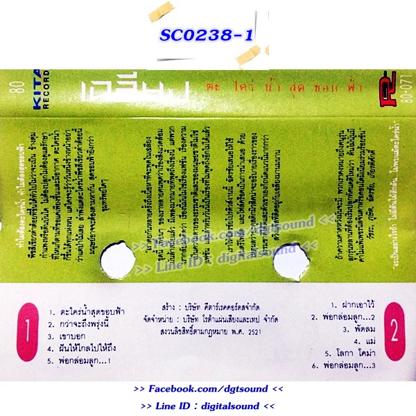 ม้วนเทป เฉลียง อัลบั้ม ตะ ไคร่ น้ำ สุด ขอบ ฟ้า