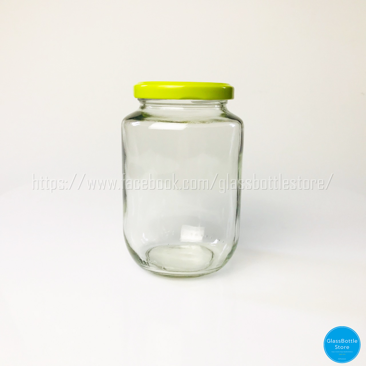 ขวดแก้ว แยม 480ml ฝาเกลียวล็อคสีเขียว