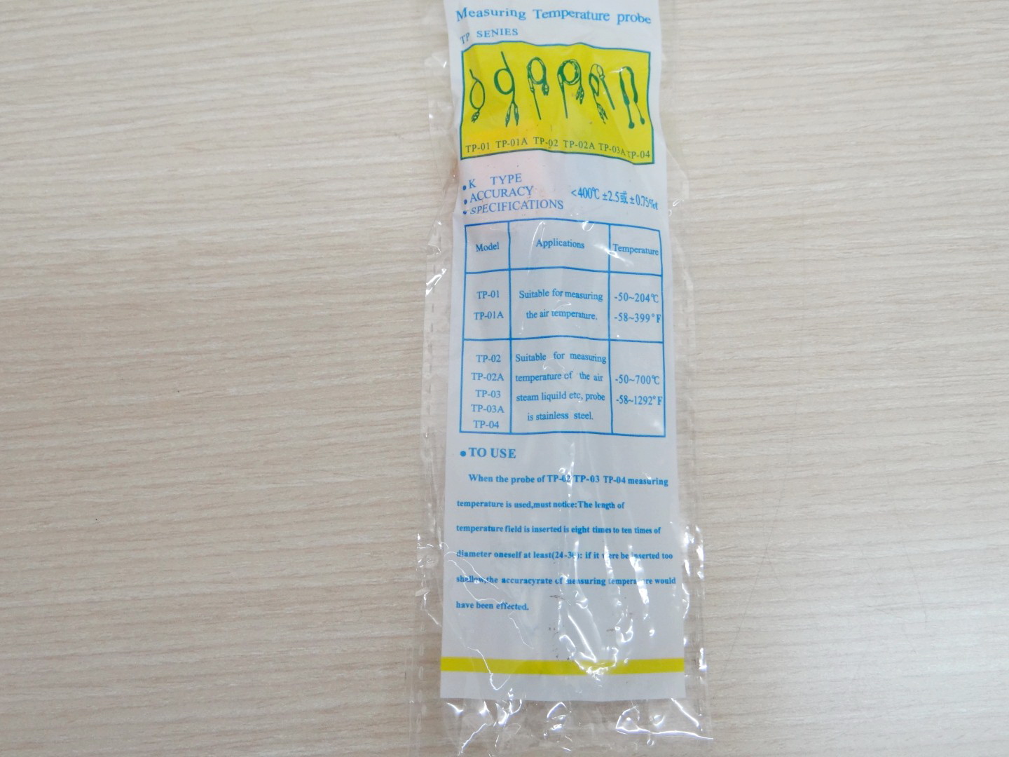 1M Cable K Type TP-01 Thermocouple Temperature Measuring Probe Sensor