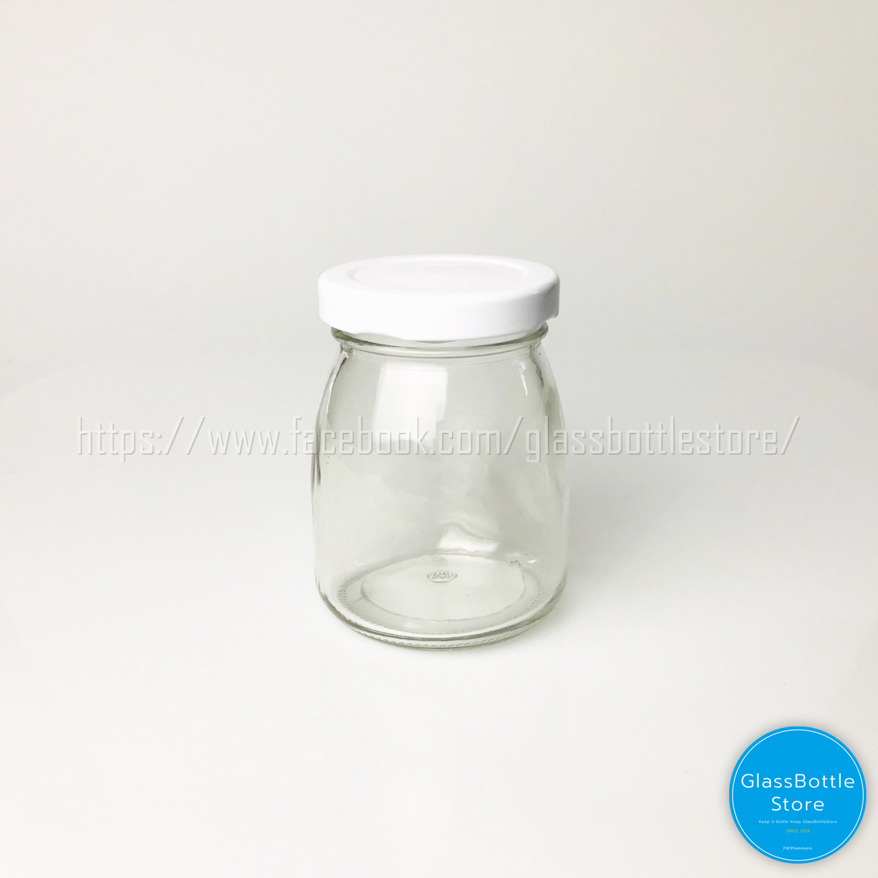 ขวดแก้วพุดดิ้ง 200ml ฝาเกลียวล็อคสีขาว