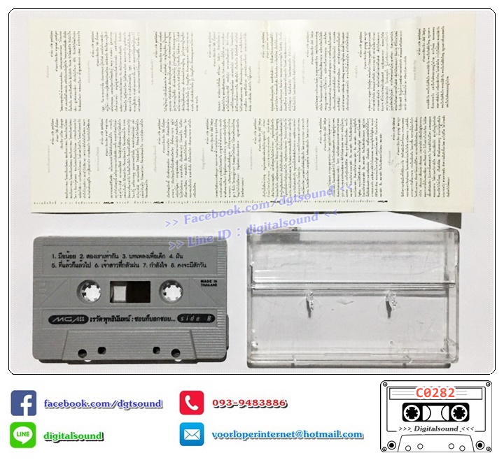 เทปคาสเซ็ท เต๋อ เรวัต พุทธินันทน์ อัลบั้ม ชอบก็บอกว่าชอบ