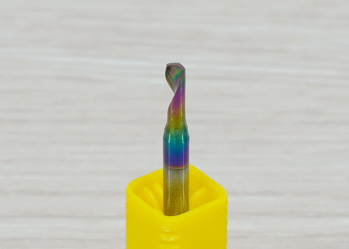 [เกรด 3A] - Single Flute DLC Coating 3.175x2.5x8 High Efficiency End Mill, Shank 3.175mm