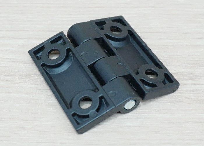 บานพับ Hinge 60x60 mm Zinc alloy หนา 6 mm ระยะรู 35x35 mm, รูยึด 6.5 mm (สีดำ)