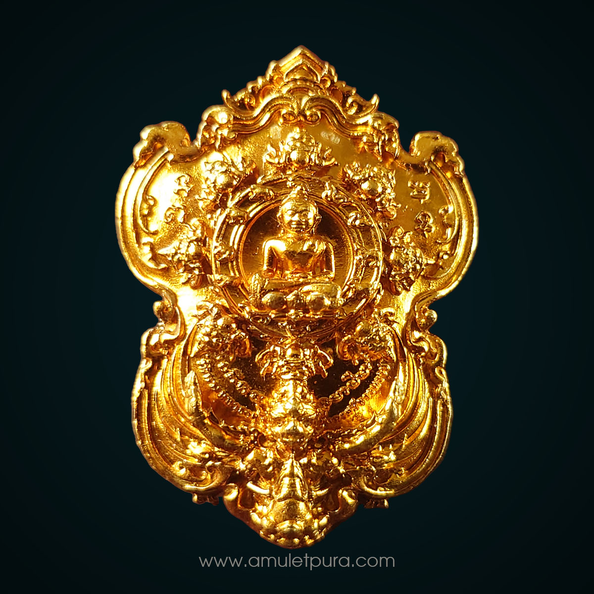 เหรียญหล่อศรีมหาราชพังพกาฬ หลังพระพุทธสิหิงค์ทรงครุฑ เนื้อมหาชนวนทองศรัทธา รุ่นเลื่อนขั้น-เลื่อนฐานะ เงินทองไหลมา ปี63 วัดพระมหาธาตุ จ.นครศรีธรรมราช (ประกอบ 2 ชิ้น บรรจุกริ่ง มีโค้ด หมายเลข 42)