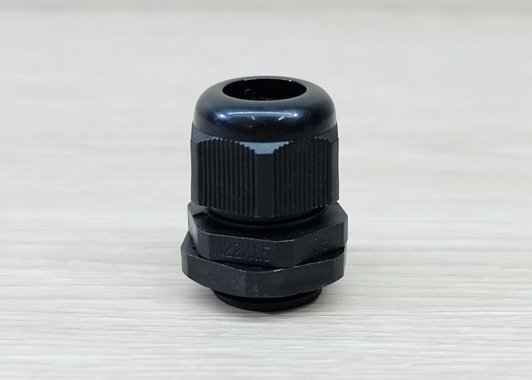 M22 (Black) Water-proof Nylon Plastic Cable Gland Connector (แพ็ค 10 ตัว)