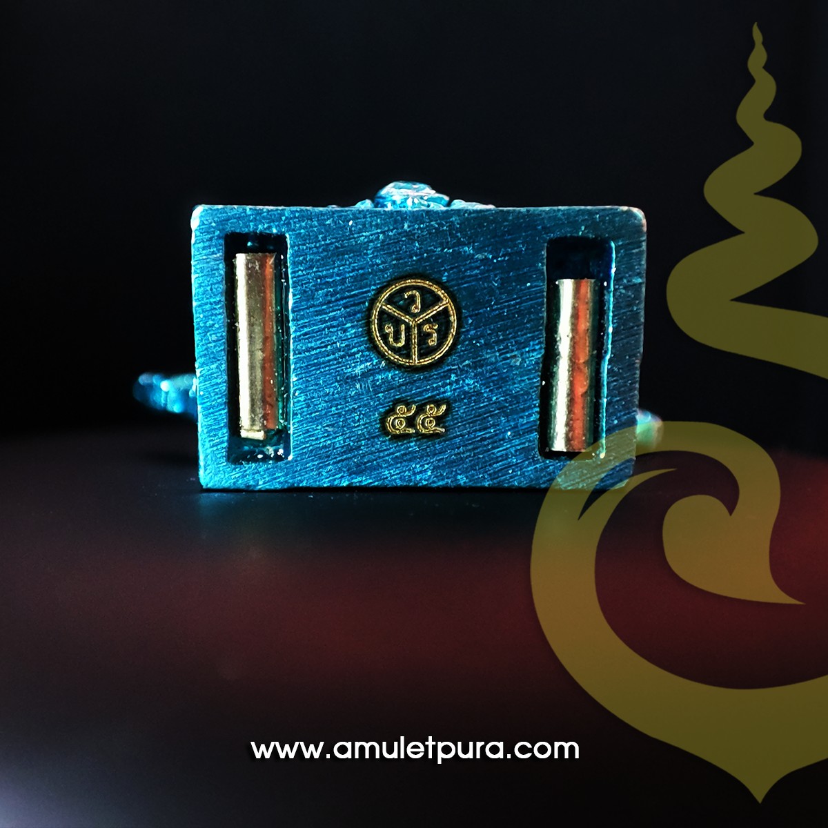 ท้าวเวสสุวรรณ (เนื้อฟ้าเทอร์คอยส์ พิเศษ ฝังตะกรุด แยกชุดกรรมการเล็ก) รุ่นยกฐานะ ทองนำโชค ปี64 หลวงพ่อทอง วัดบ้านไร่ จ.นครราชสีมา (มีโค้ด หมายเลข55)