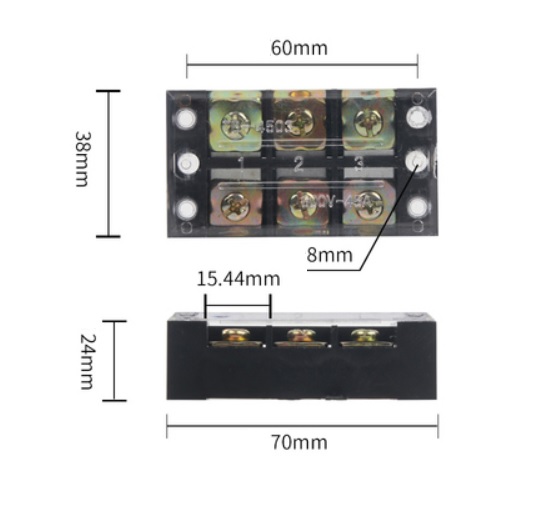 Terminal Blocks TB-4503 (600V 45A 3P) Patch Panel Wiring Row Junction Box