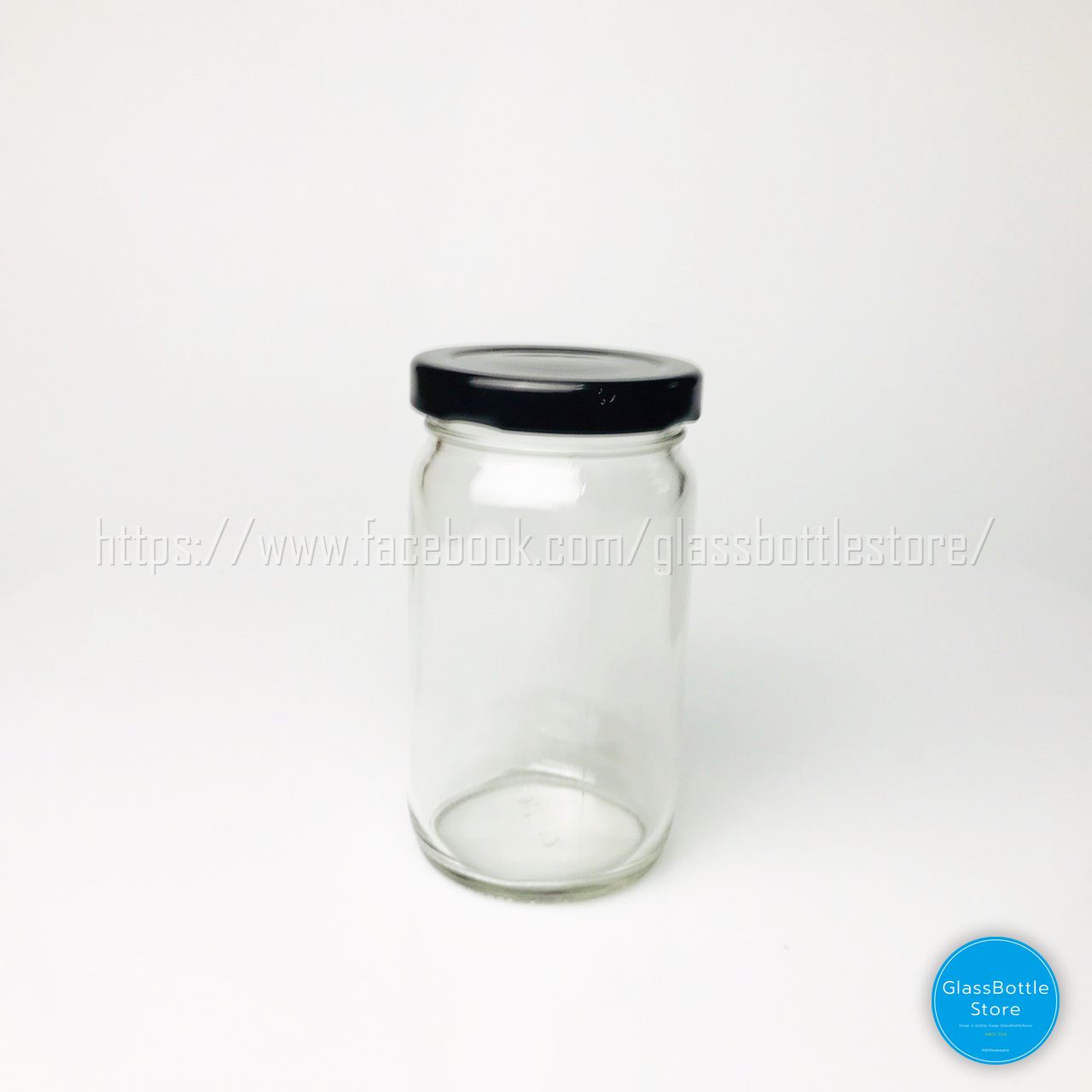 ขวดแก้ว แยม 240ml(8oz) ฝาเกลียวล็อคสีดำ