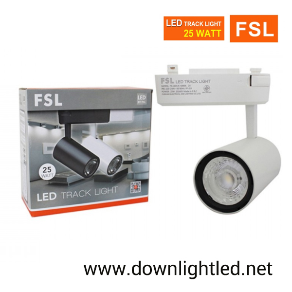 โคมไฟแทรคไลท์ LED 25w หน้ากลมสีขาว (แสงส้ม)