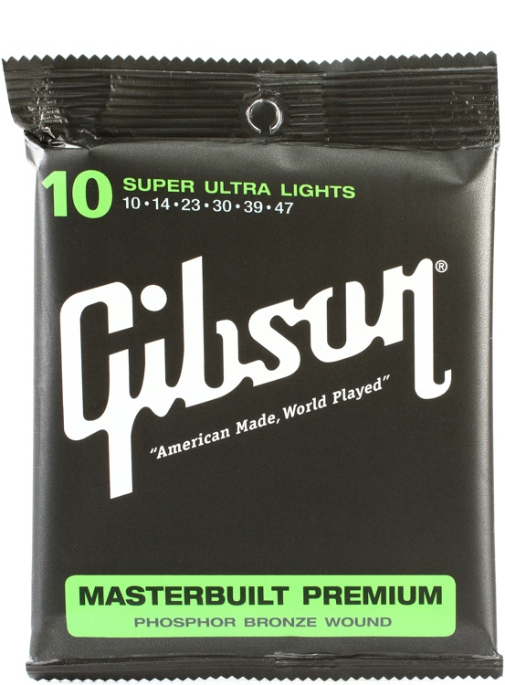 สายกีตาร์โปร่ง Gibson Masterbuilt Premium Super Ultra Light 010-047