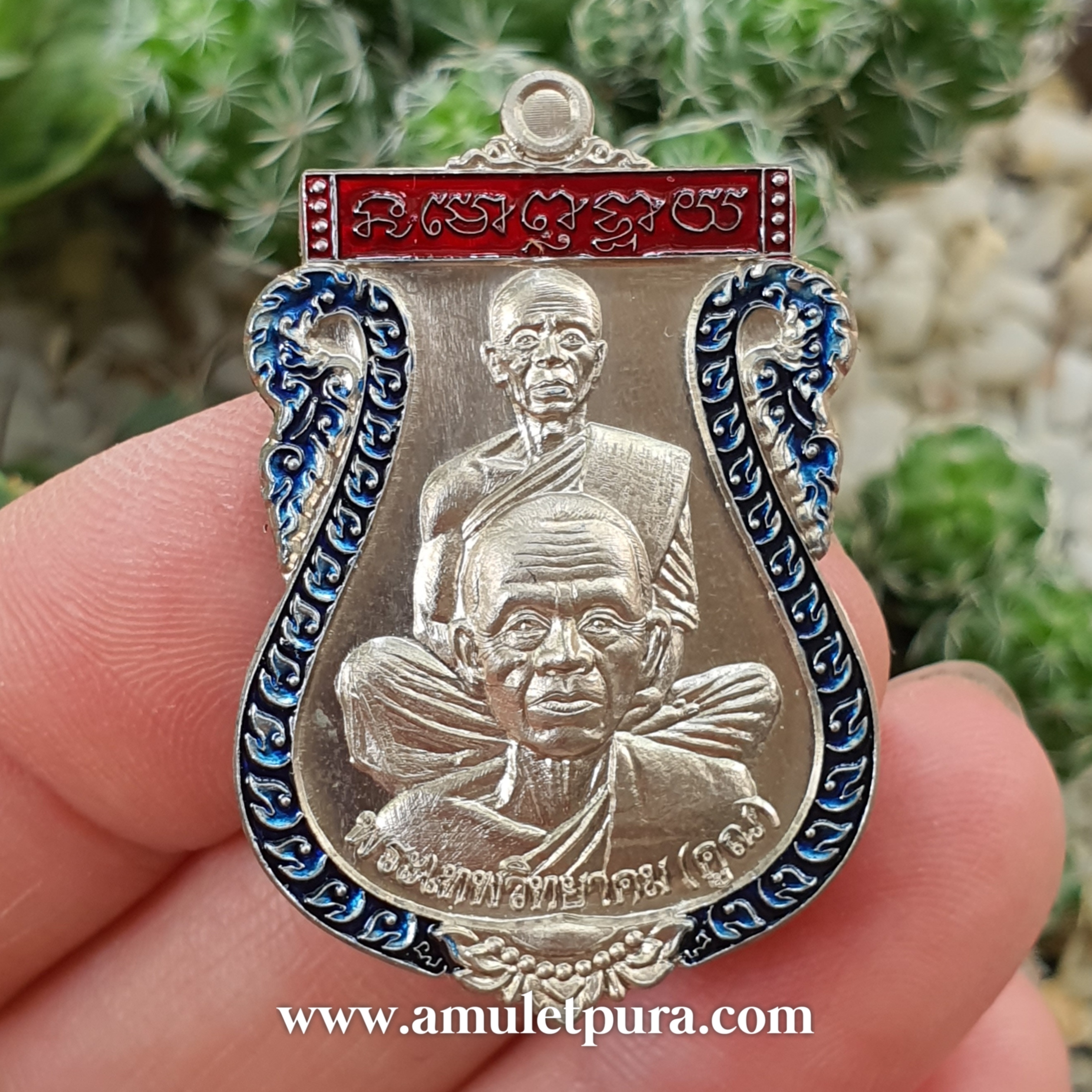 เหรียญเสมาพุทธซ้อน เนื้ออัลปาก้าลงยาหลังแบบ รุ่นเศรษฐีอีสาน ปี57 หลวงพ่อคูณ วัดบ้านไร่ จ.นครราชสีมา (มีโค้ด หมายเลข 324)
