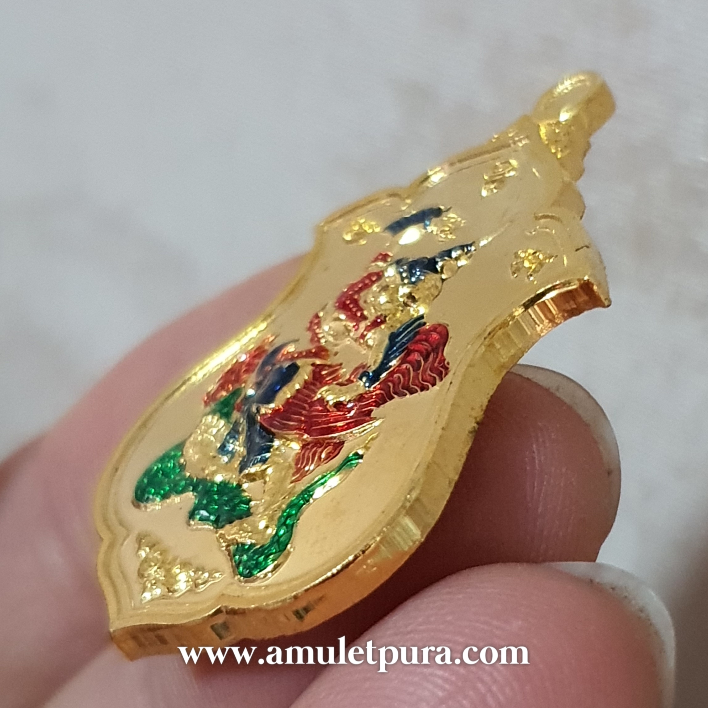 เหรียญพญาครุฑยุคนาค รุ่น1 ปราบไพรี(กะไหล่ทองลงยา 3 สี)ปี55 หลวงปู่ลู วัดหนองจาน จ.ชัยภูมิ(ตอกโค้ด หมายเลข ๒๐๖)