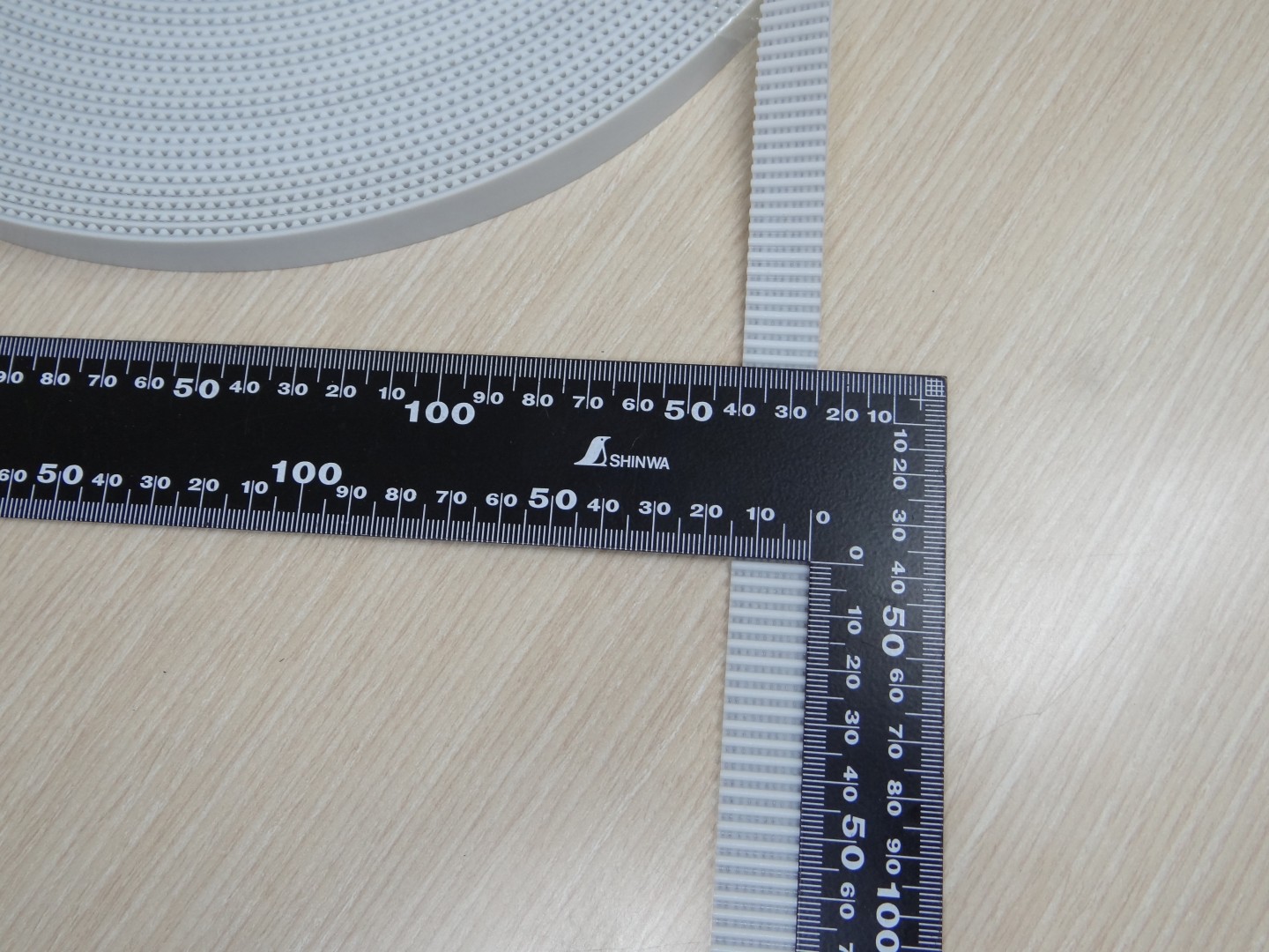 HTD-3M-15mm PU Timing Belt Steel Core สีขาว (สานแถบเส้นเหล็กในสายพาน ราคา/1เมตร)