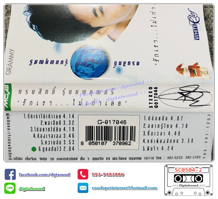 ขายเทปเพลง เทปคาสเซ็ท กบ ทรงสิทธิ์ อัลบั้ม รักเรา...ไม่เก่าเลย