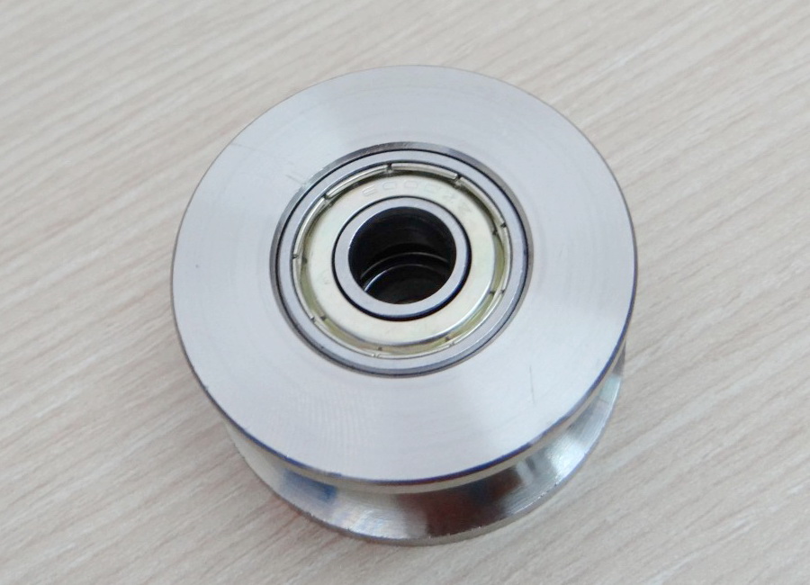 304 stainless steel 16mm U groove type ball bearing roller wheel Bore 10mm