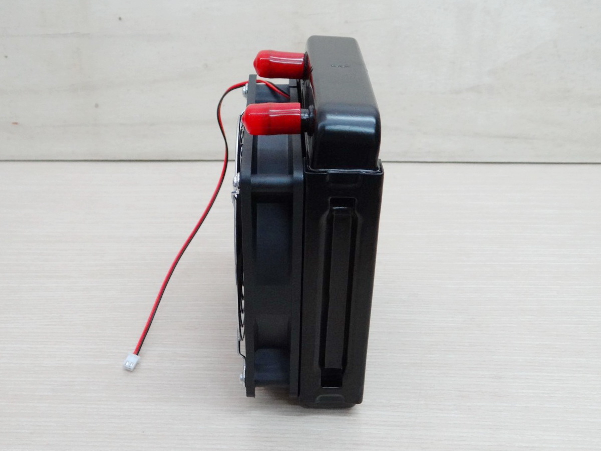 120mm Aluminum Radiator Water Cooling 10 Tube Heat Exchanger (หัวจุก 10mm) + 1 Fan 12V DC