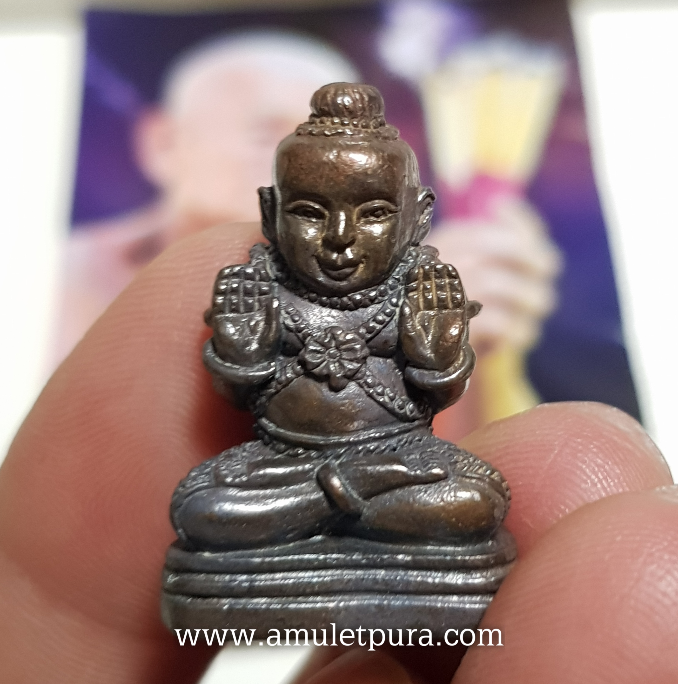 กุมารทองกะเหรี่ยงคอม้า รุ่นแรก ปี53 (เนื้อชนวนอาถรรพ์) หลวงพ่อปั้น วัดนาดี (ฮุกนางวัว) จ.สระบุรี (มีโค้ด หมายเลข 1417)