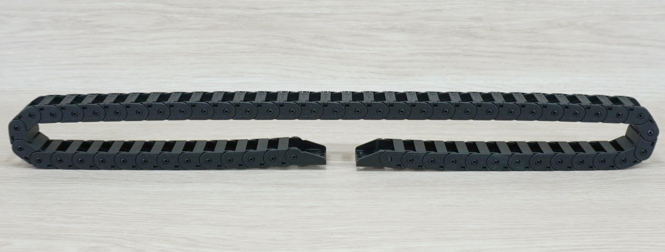 10 X 20 mm Cable Drag Chain R18mm ยาว 1M และ End Connectors (Bridge open outside)