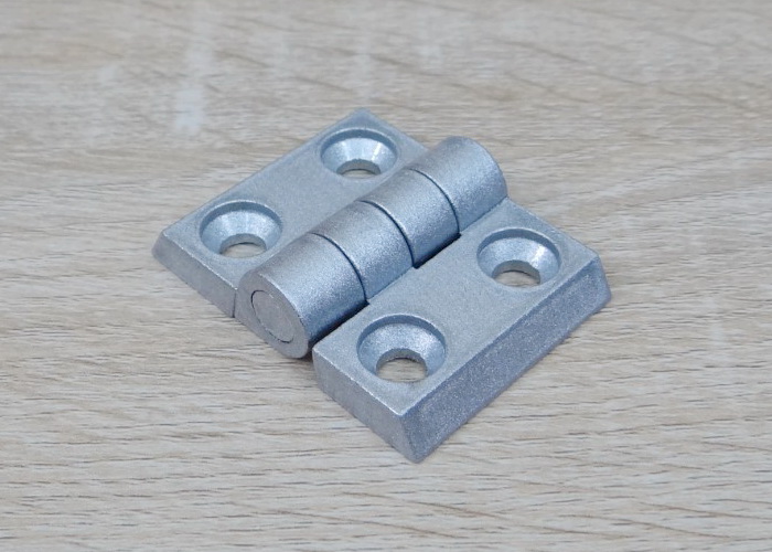 บานพับ Zinc Alloy Hinge for Alu-Profile 3030 ระยะรู 30x23 mm (สีเงิน)
