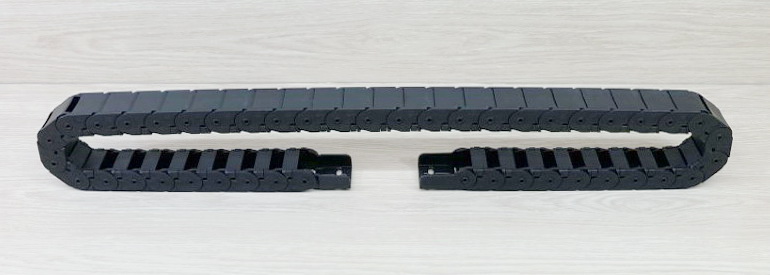 15 x 20 mm Cable Drag Chain R28mm ยาว 1M และ End Connectors (Semi-Enclosed)