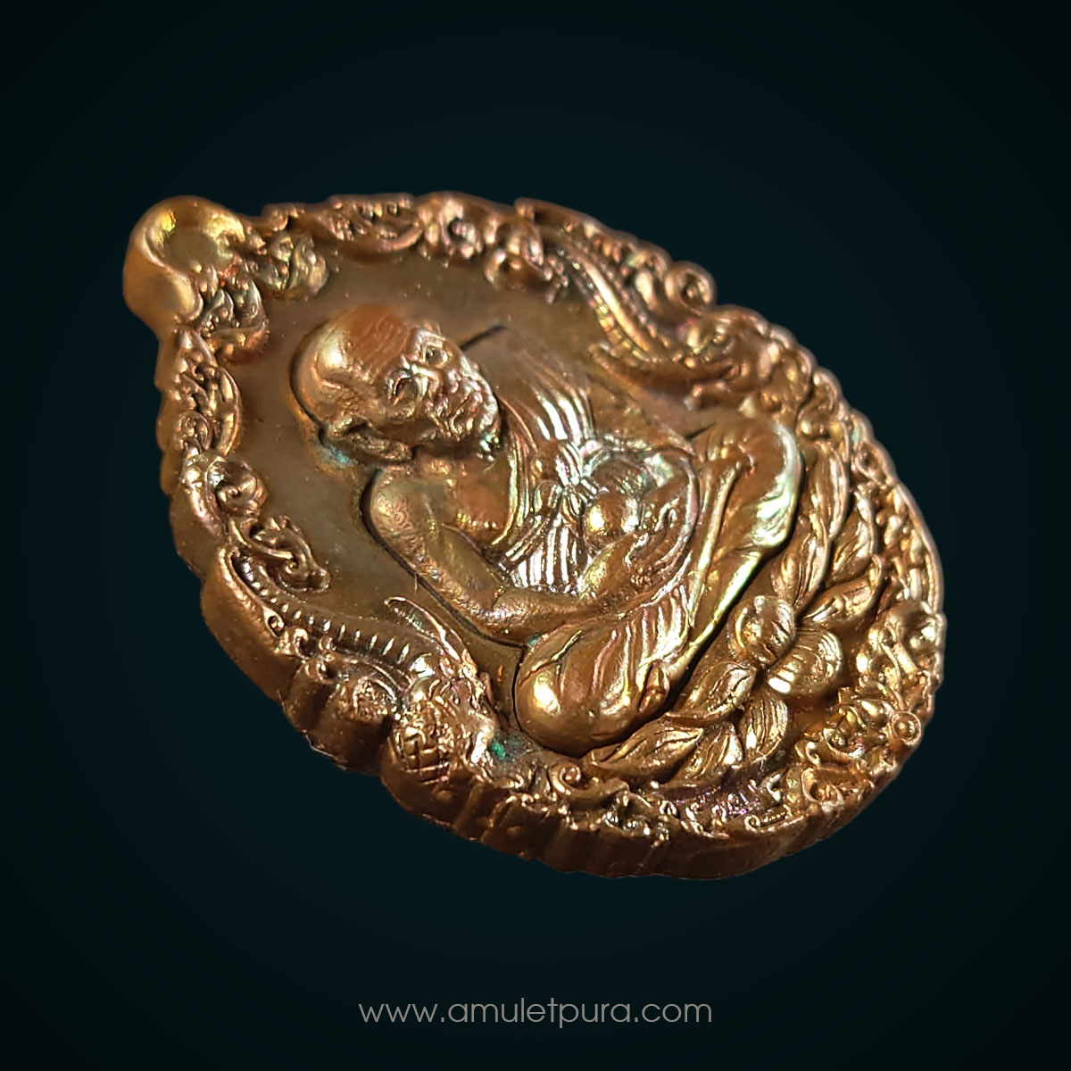 เหรียญหล่อหลวงปู่ทวดบรรจุกริ่ง เนื้อทองแดงผิวไฟ รุ่นเปิดโลกเศรษฐี58 วัดพระมหาธาตุฯ จ.นครศรีธรรมราช (ตอกโค้ด หมายเลข 1873)