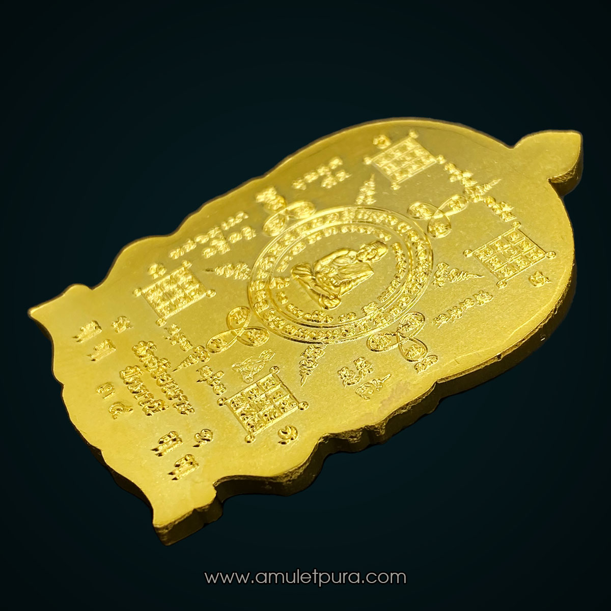 เหรียญปั๊มนั่งพานหลวงปู่ทวด (เนื้อกะหลั่ยทอง) รุ่นชนะมาร รุ่นแรก ปี58 พ่อท่านเขียว วัดห้วยเงาะ จ.ปัตตานี (มีโค้ด หมายเลข34)