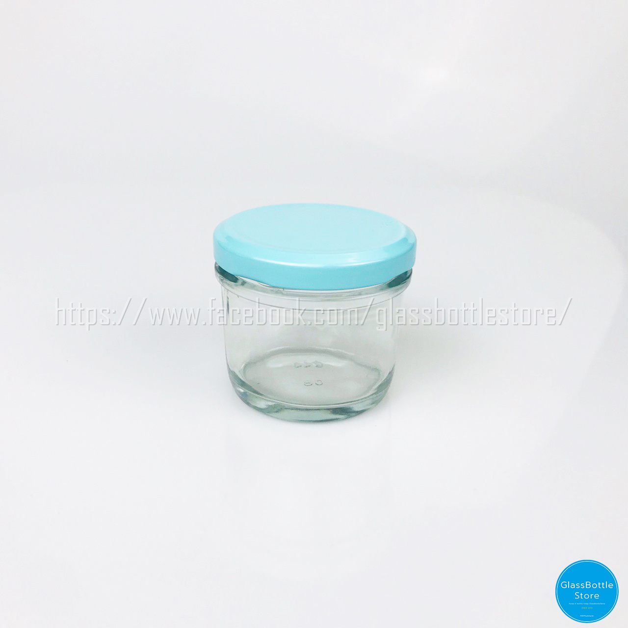 ขวดแก้ว กระปุกอาหาร 120ml(4oz) ฝาเกลียวล็อคสีฟ้า