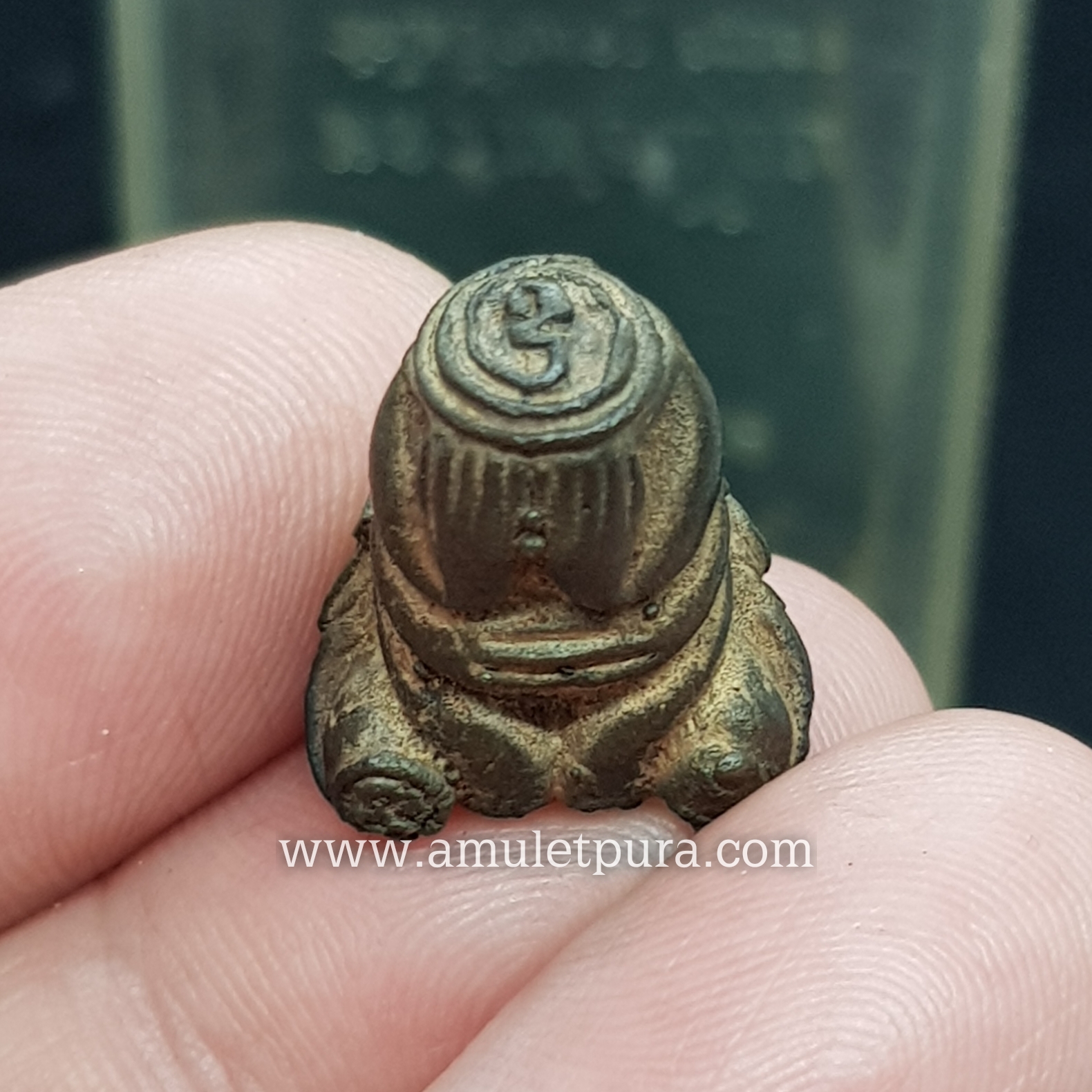 พระปิดตายันต์ยุ่ง รุ่นแรก ไปดี - มีโชค เนื้อนวโลหะเต็มสูตร ปี37 หลวงพ่อเมี้ยน วัดโพธิ์กบเจา จ.พระนครศรีอยุธยา(ตอกโค้ดด้านหลัง)