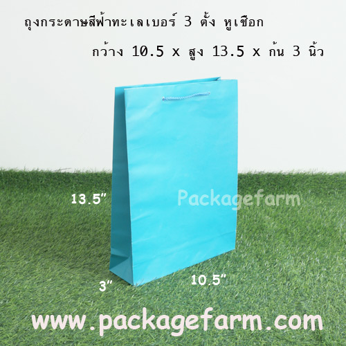 ถุงกระดาษสีเบอร์ 3 ทรงตั้ง ขนาด 10"1/2 x 13"1/2 x 3"