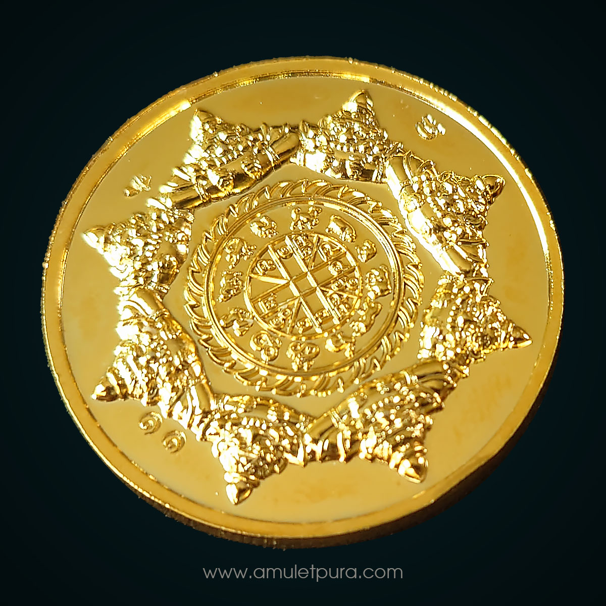 พระปิดตาพังพระกาฬ รุ่นมีกูไม่จน (เนื้อกะไหล่ทองฝังพลอยเขียว) ปี66 หลวงปู่อิ่ม วัดทุ่งนาใหม่ จ.นครศรีธรรมราช (สร้าง 39 เหรียญ 3 โค้ด หมายเลข 11)