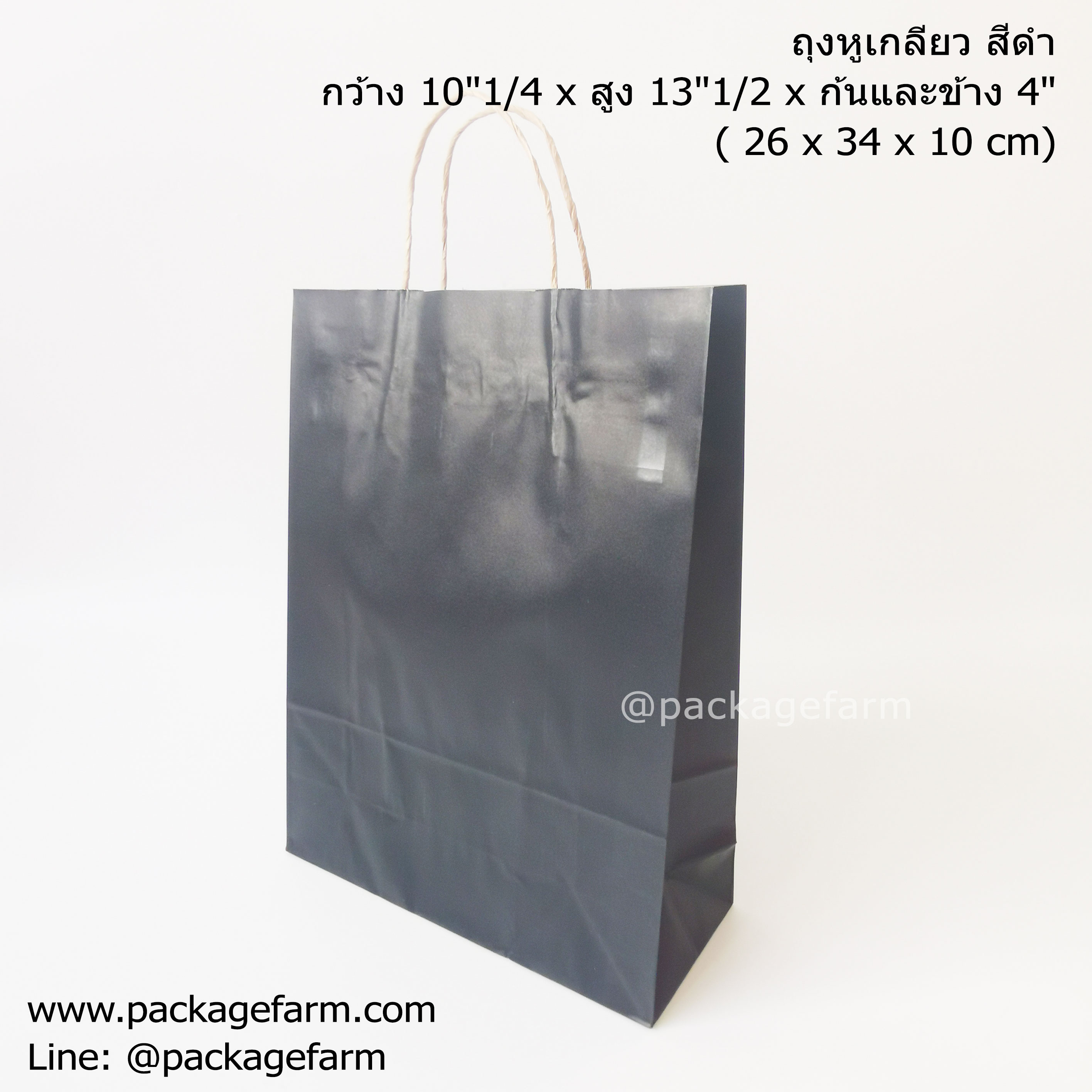 ถุงกระดาษคราฟท์หูเกลียว SP สีต่างๆ ขนาด 10"1/4 x 14" x 4" (26 x 34 x 10 cm) (UP001)