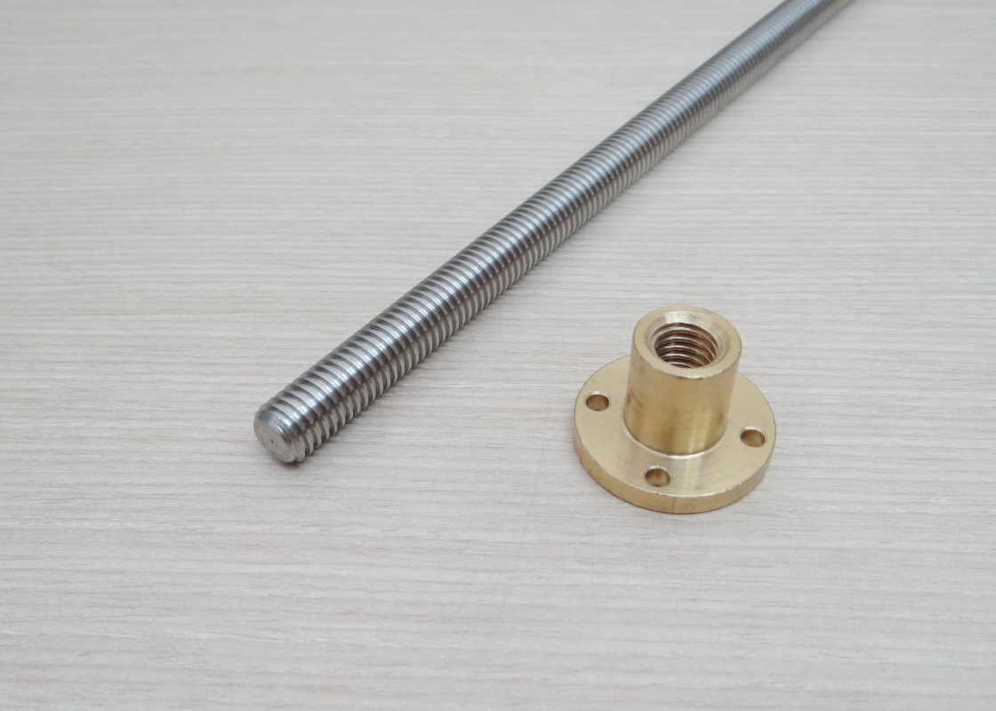 T12 Lead Screw Dia 12mm ยาว 250mm (Lead 2mm) + Copper Nut