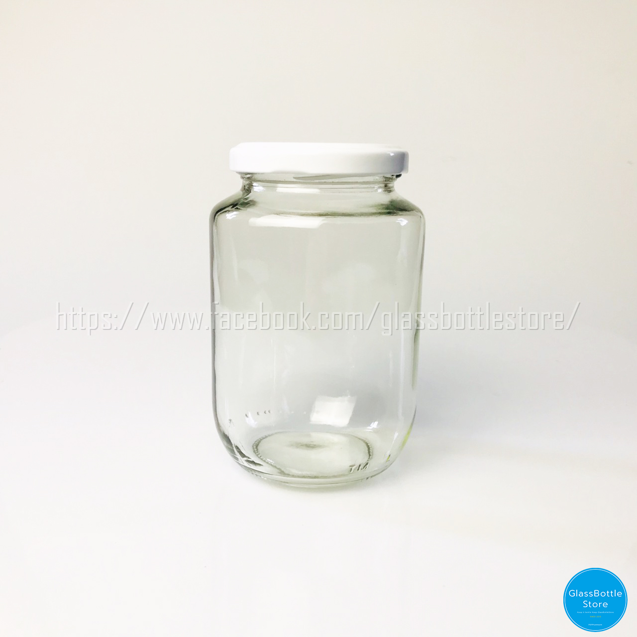 ขวดแก้ว แยม 480ml ฝาเกลียวล็อคสีขาว