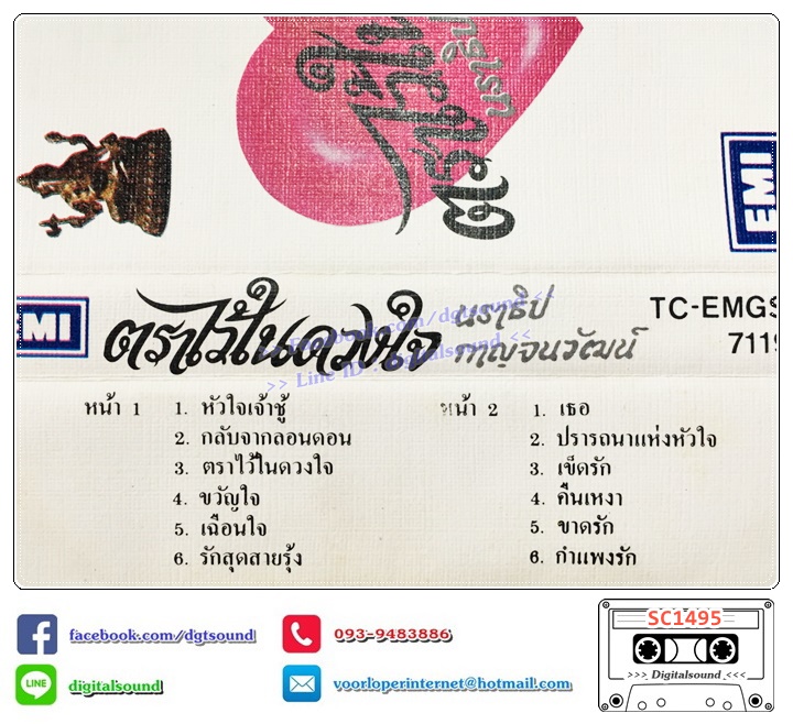 เทปคาสเซ็ท นราธิป กาญจนวัฒน์ วงชาตรี อัลบั้ม ตราไว้ในดวงใจ