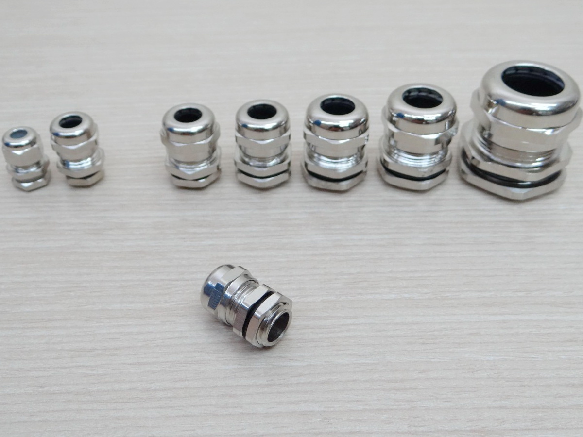 M12x1.5 Waterproof Cable Glands Connector (Nickel Brass Metal)