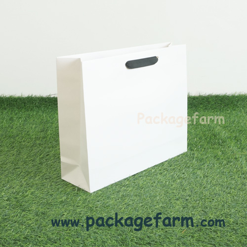 ถุงกระดาษอาร์ตขาว เบอร์ 3 แนวขวาง ขนาด 13" x 12" x 4"