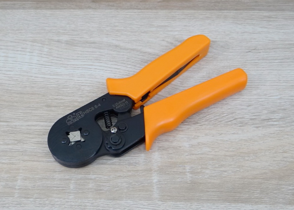 HSC8 6-4 คีมเข้าหัวสายไฟ 0.25-6 mm Tubular Terminal Crimper 23-10AWG