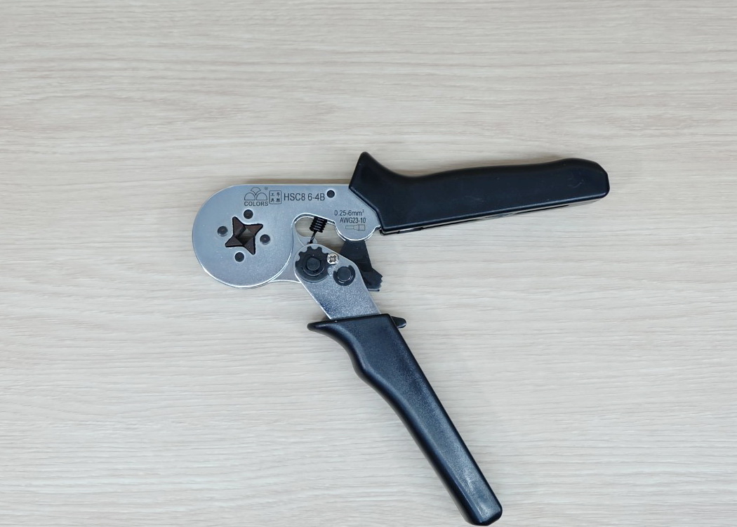 HSC8 6-4B คีมเข้าหัวสายไฟ Tubular Terminal Crimper 0.25-6mm 23-10AWG