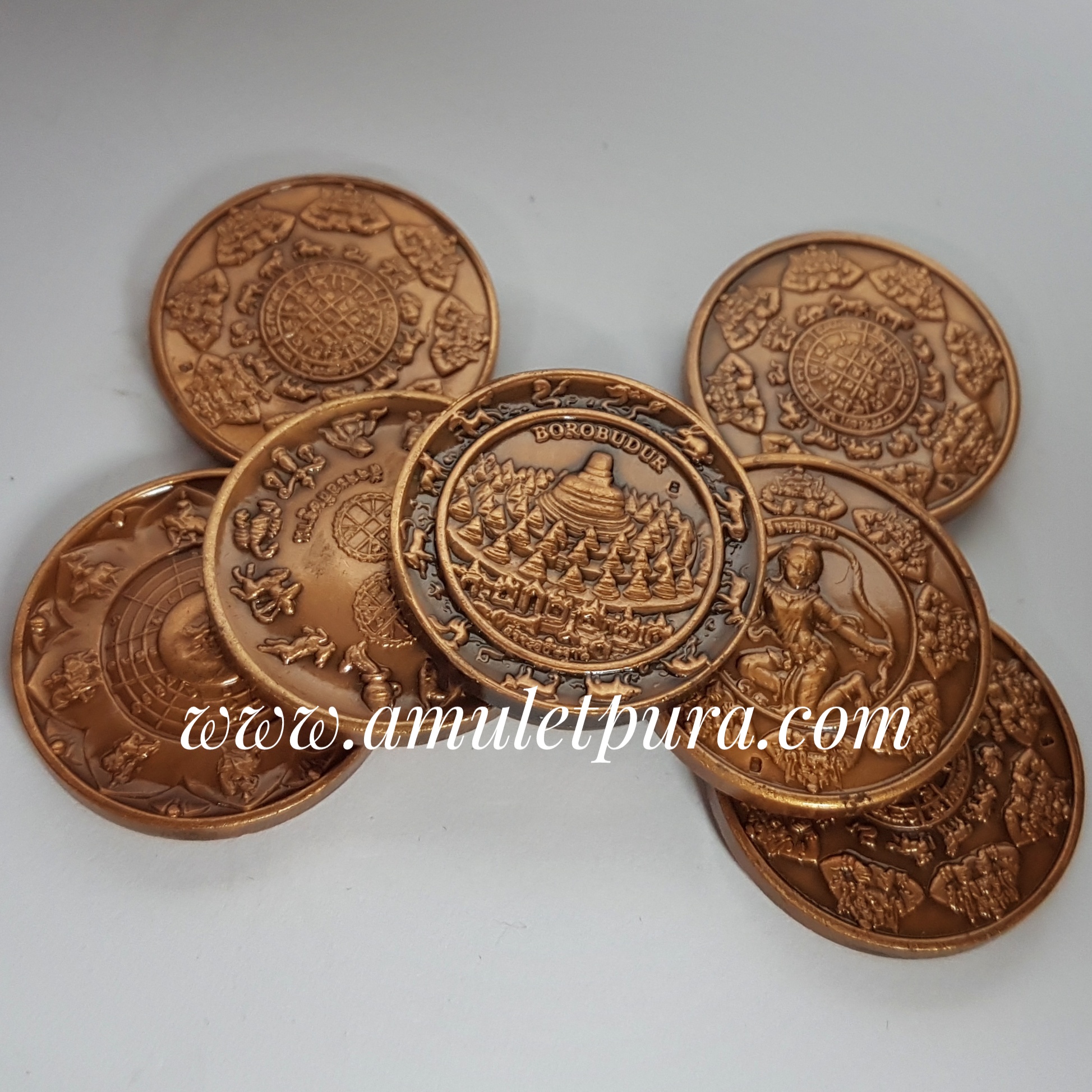 จตุคามรามเทพ รุ่นสัจจะอธิษฐาน บุโรพุทโธ (ทองแดง ขนาด 2.5 ซม. หลังยันต์เทวดานพเคราะห์) ปี50 อ.ลักษณ์ เรขานิเทศ (มีโค้ด)