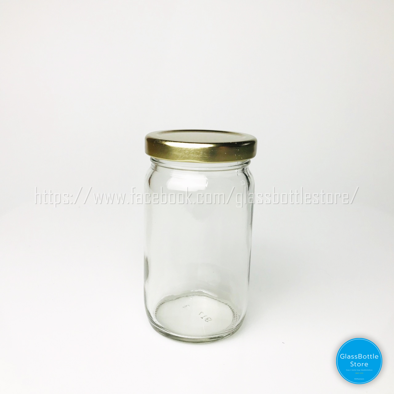 ขวดแก้ว แยม 240ml(8oz) ฝาเกลียวล็อคสีทอง
