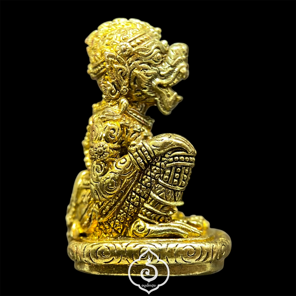 หนุมาน พิมพ์โขนทรงเครื่อง (พิมพ์กลาง เนื้อทองสตางค์) รุ่นแซยิด 88 ปี ปี52 หลวงพ่อฟู วัดบางสมัคร จ.ฉะเชิงเทรา (ใต้ฐานตอกโค้ด อุดผง และเกศาหลวงพ่อฟู หมายเลข1117)