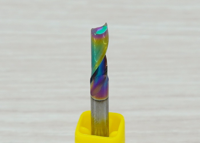[เกรด 3A] - Single Flute DLC Coating 4x4x12 High Efficiency End Mill, Shank 4mm