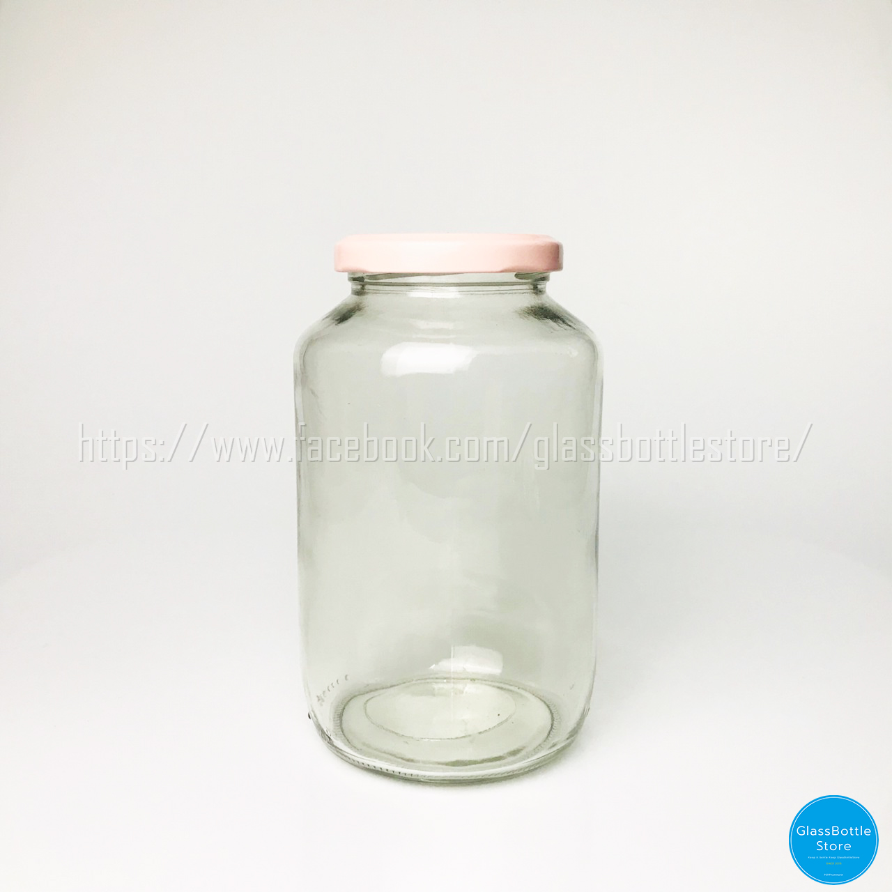 ขวดแก้ว แยม 720ml ฝาเกลียวล็อคสีชมพู