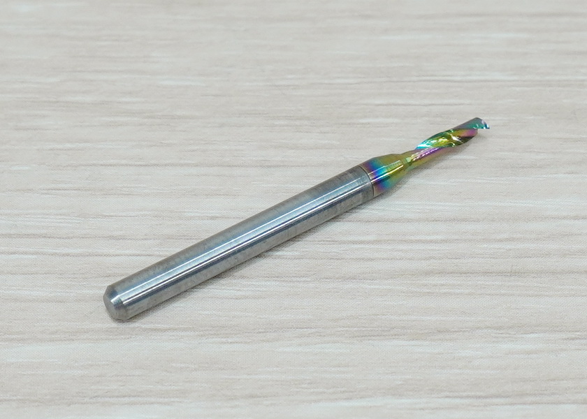 [เกรด 3A] - Single Flute DLC Coating 3.175x2x8 High Efficiency End Mill, Shank 3.175mm